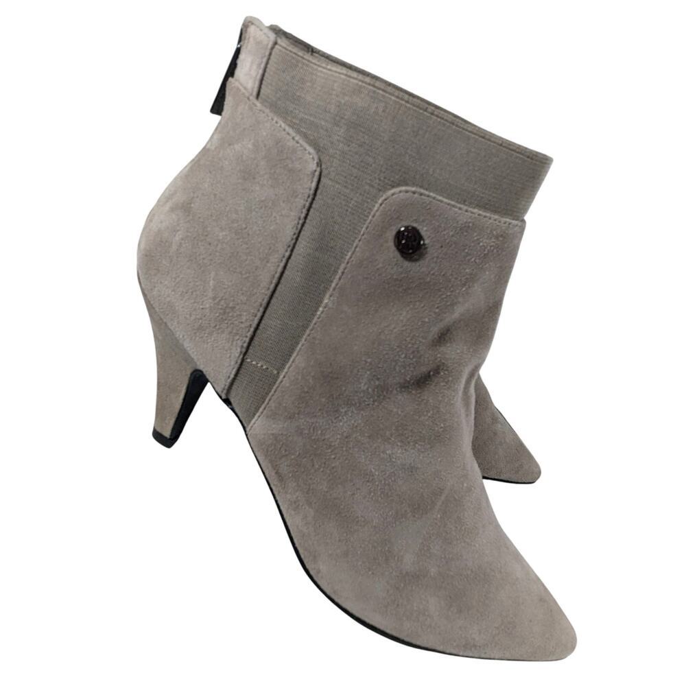 NWOT! BANDOLINO! FAWN BEIGE/TAN GENUINE SUEDE LEATHER POINTY ANKLE BOOTS!SZ 9.5M